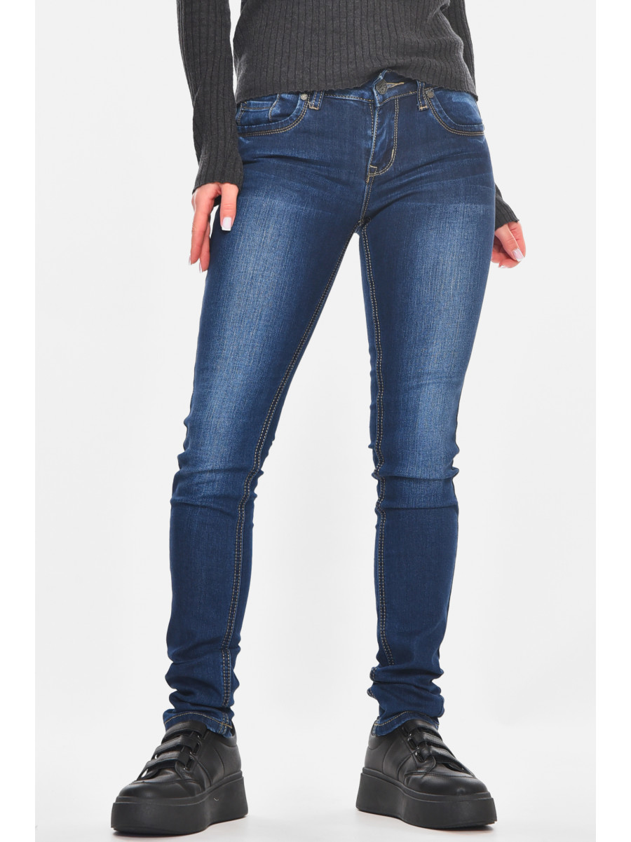 Джинсы женские однотонные синего цвета RA602 210866C