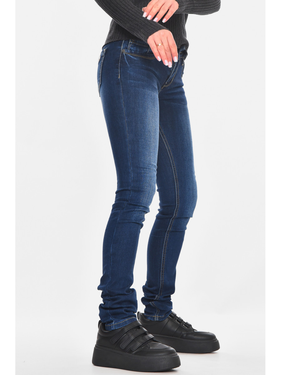 Джинсы женские однотонные синего цвета RA602 210866C