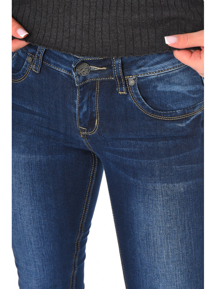 Джинсы женские однотонные синего цвета RA602 210866C