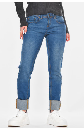 Джинсы женские однотонные синего цвета 014 210867C