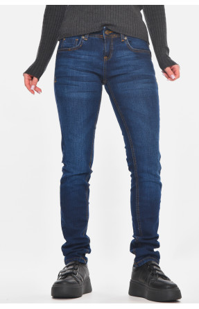 Джинсы женские однотонные тёмно-синего цвета 014 210868C