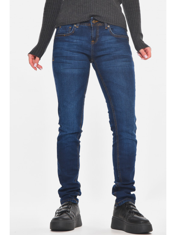 Джинсы женские однотонные тёмно-синего цвета 014 210868C