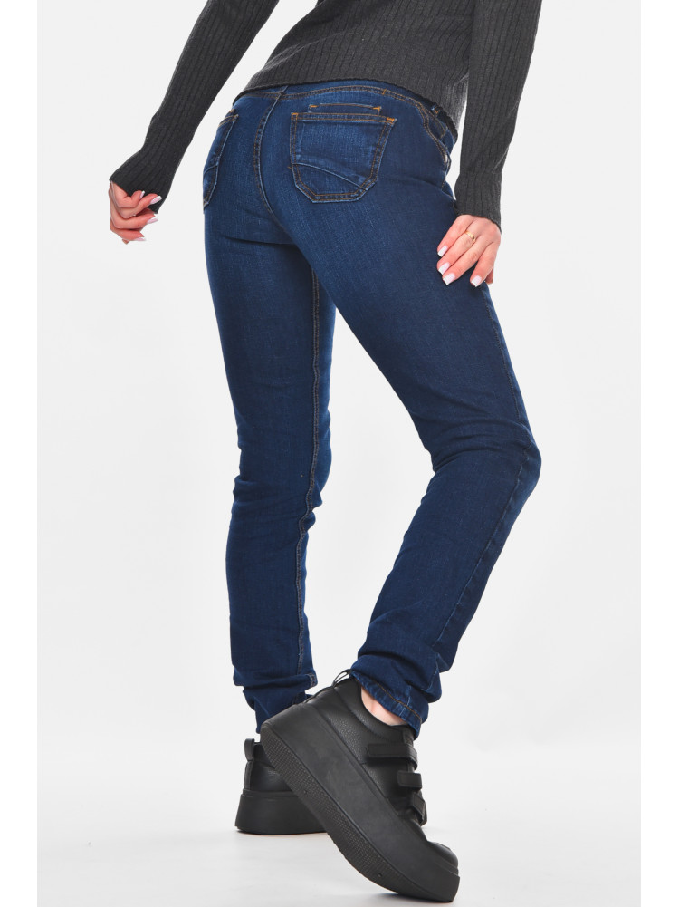 Джинсы женские однотонные тёмно-синего цвета 014 210868C