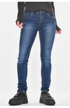 Джинсы женские однотонные тёмно-синего цвета RA605 210871C