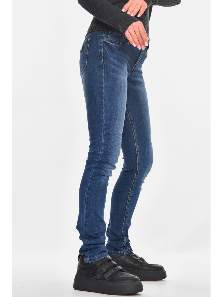 Джинсы женские однотонные тёмно-синего цвета RA605 210871C