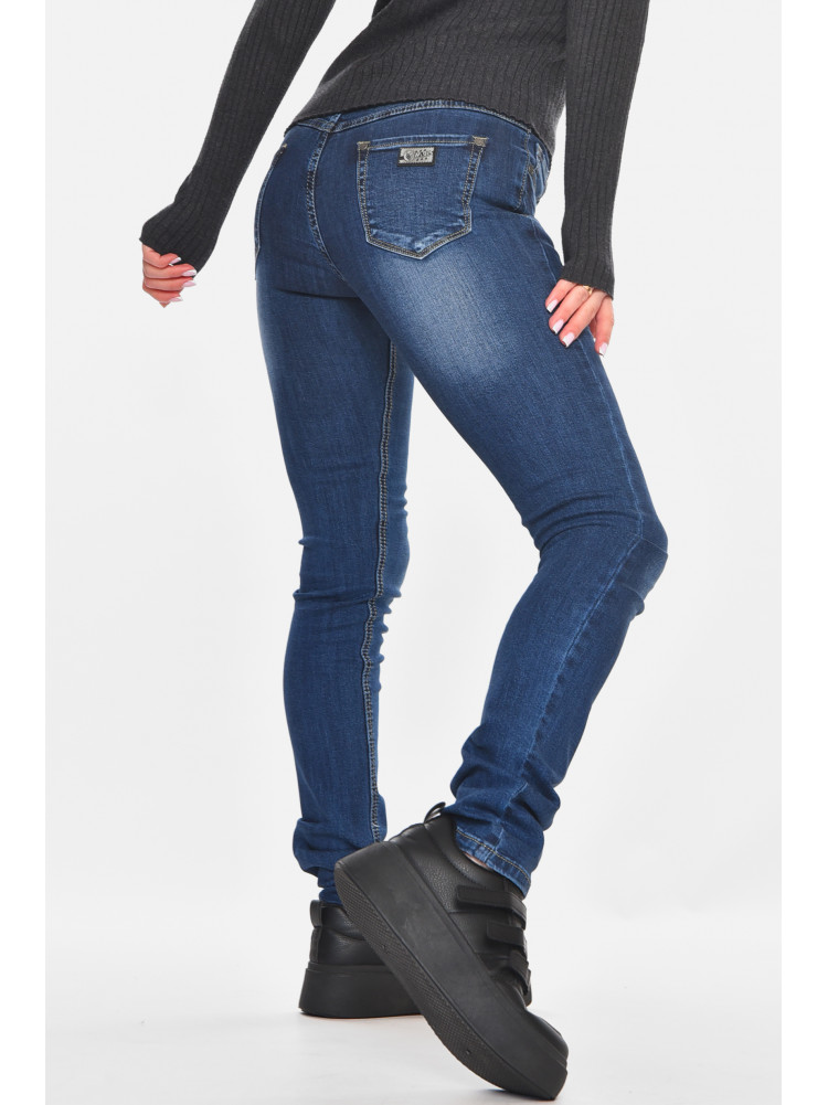 Джинсы женские однотонные тёмно-синего цвета RA605 210871C