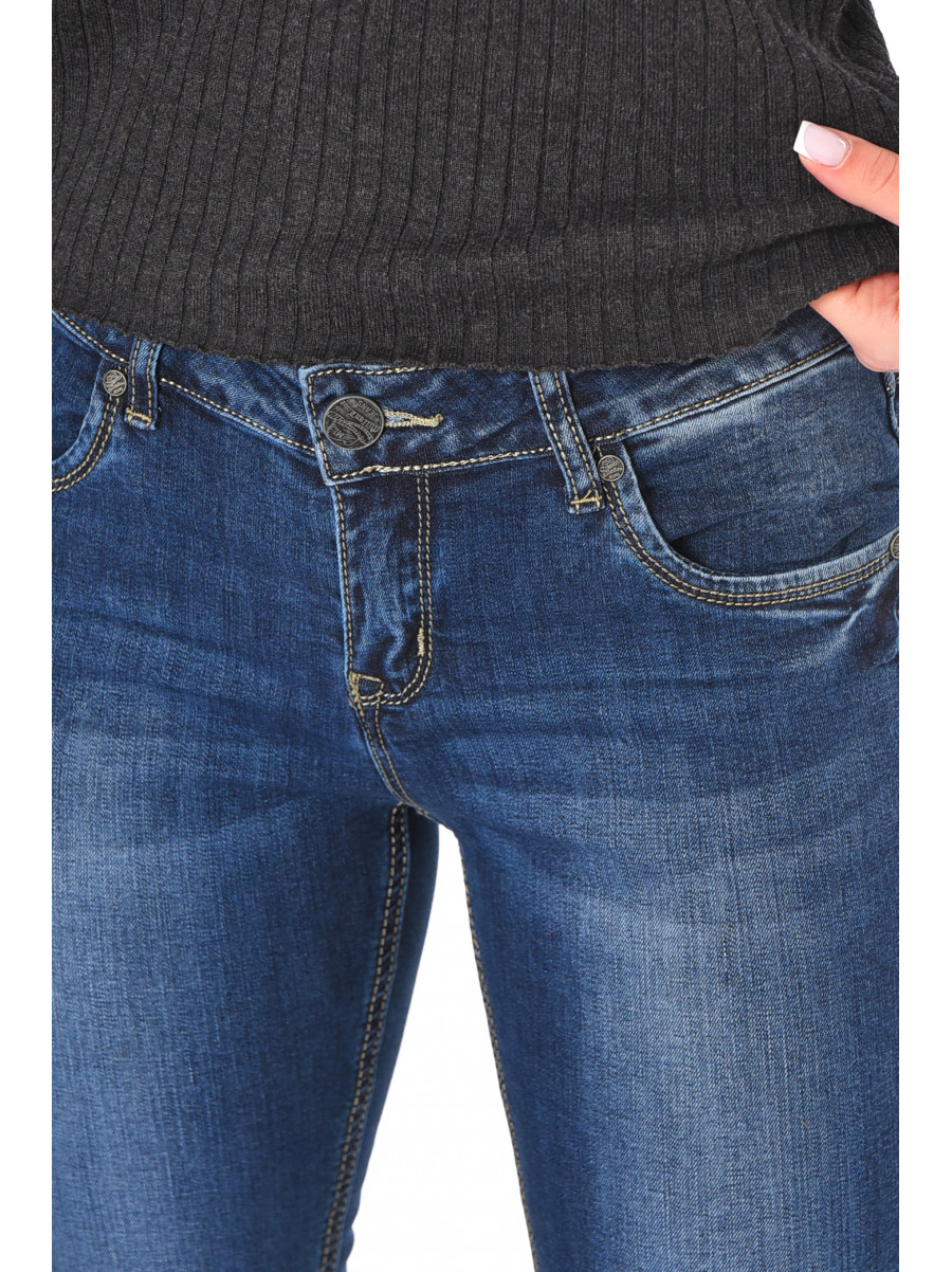 Джинсы женские однотонные тёмно-синего цвета RA605 210871C
