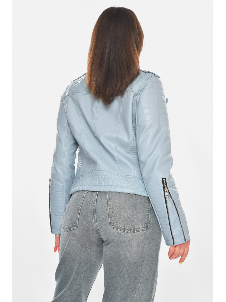 Куртка-косуха женская из экокожи голубого цвета 1708 210872C