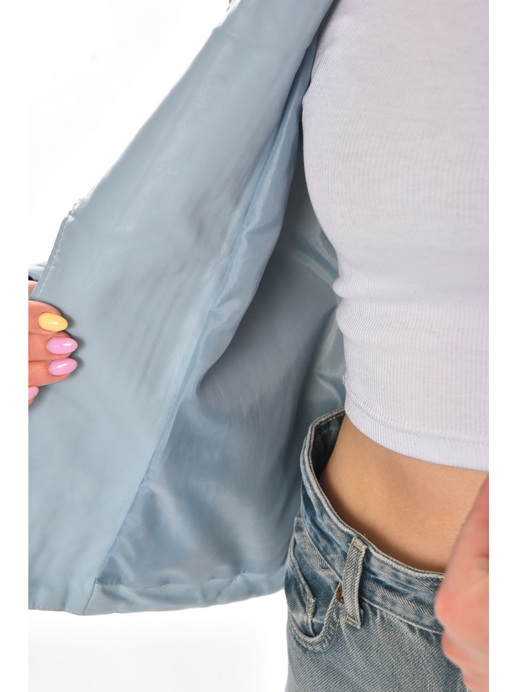 Куртка-косуха женская из экокожи голубого цвета 1708 210872C