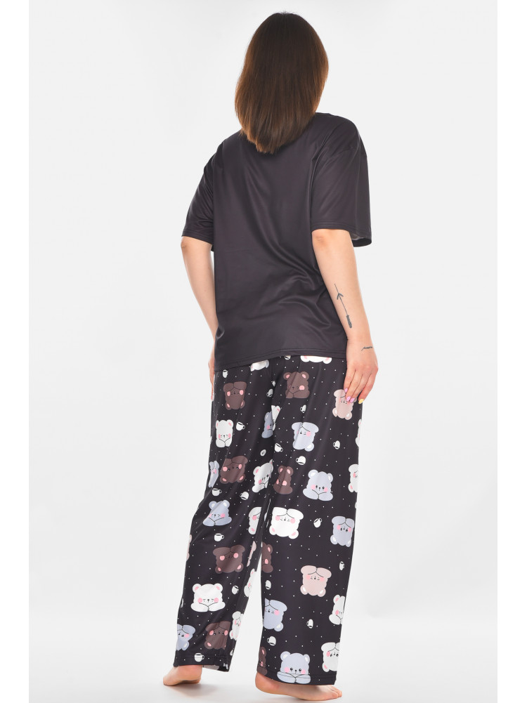 Пижама женская полубатальная тёмно-синего цвета с принтом 500027 210877C