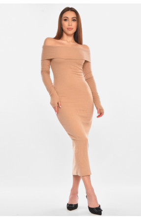 Сукня жіноча однотонна на мікрофлісі бежевого кольору 233 210882C