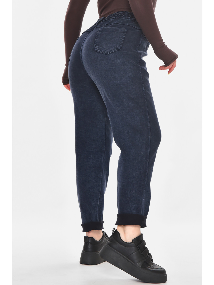 Джинсы женские однотонные тёмно-синего цвета А4088-1 210891C