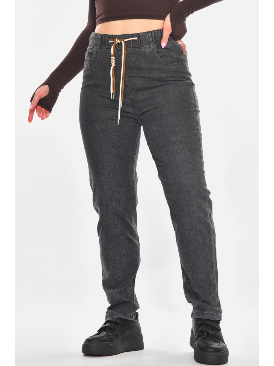Джинсы женские однотонные тёмно-серого цвета 785-1С 210903C
