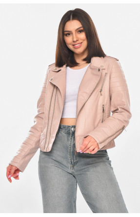 Куртка-косуха жіноча з екошкіри пудрового кольору 210904C Куртка-косуха жіноча з екошкіри пудрового кольору 210904C