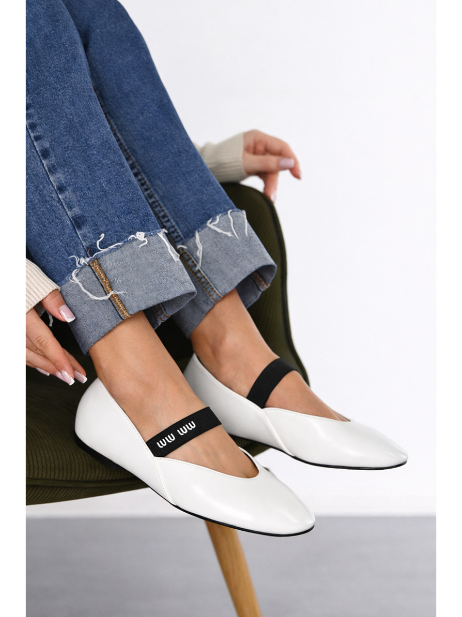 Балетки женские белого цвета W 953-3 210907C