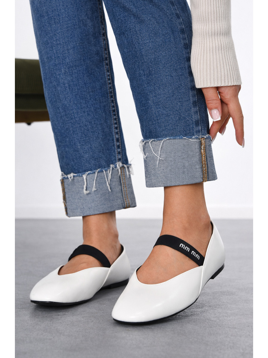 Балетки женские белого цвета W 953-3 210907C