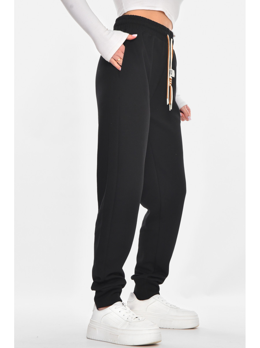 Спортивные штаны женские черного цвета 9654-4 210914C