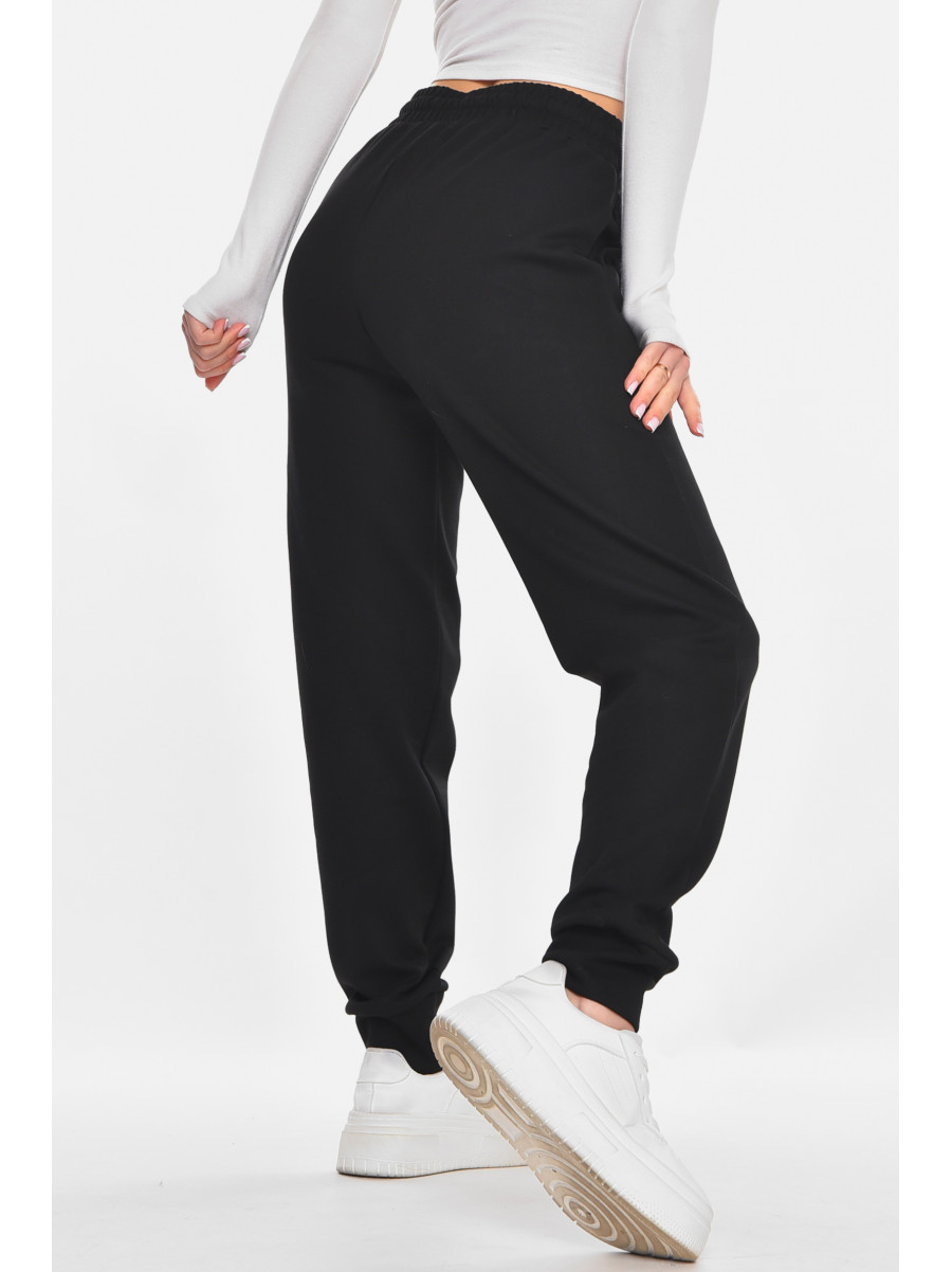 Спортивные штаны женские черного цвета 9654-4 210914C