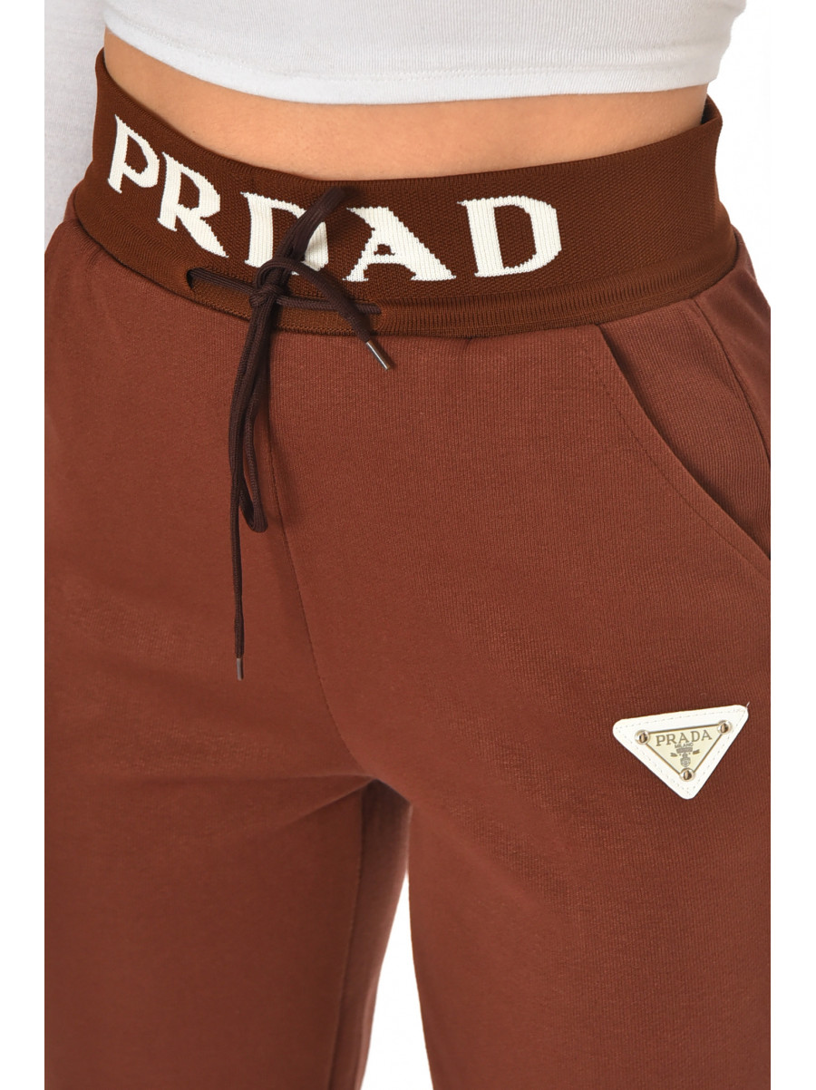 Спортивные штаны женские коричневого цвета 1701 210916C