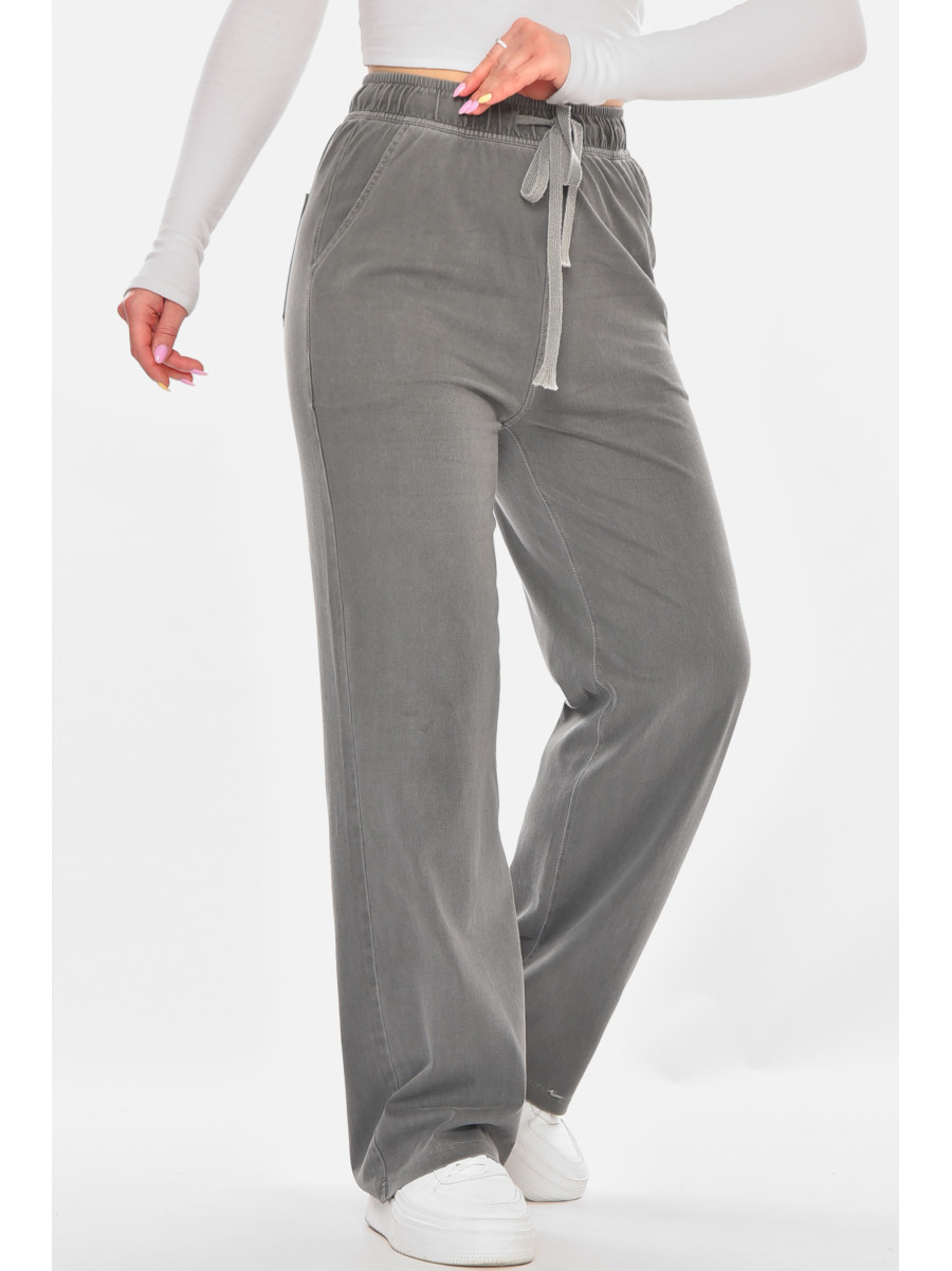 Штаны женские однотонные серого цвета A4062 210920C