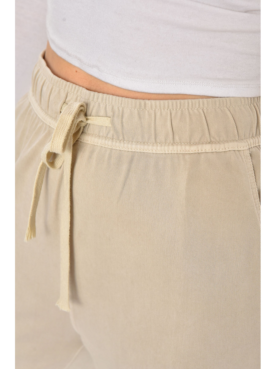 Штаны женские однотонные бежевого цвета A4062 210921C
