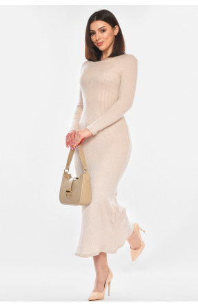 Платье женское однотонное бежевого цвета 331 210923C