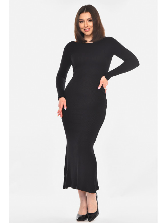 Платье женское однотонное черного цвета 331 210924C