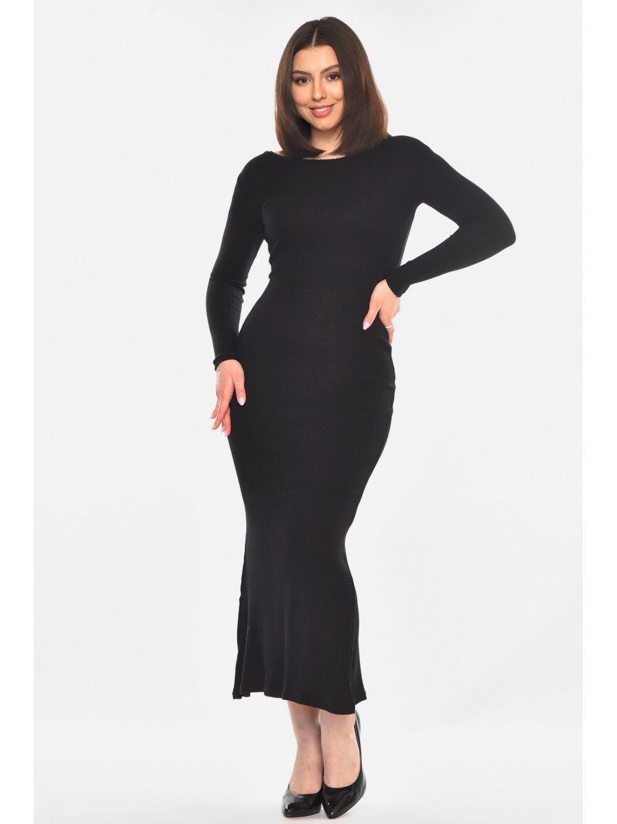 Платье женское однотонное черного цвета 331 210924C