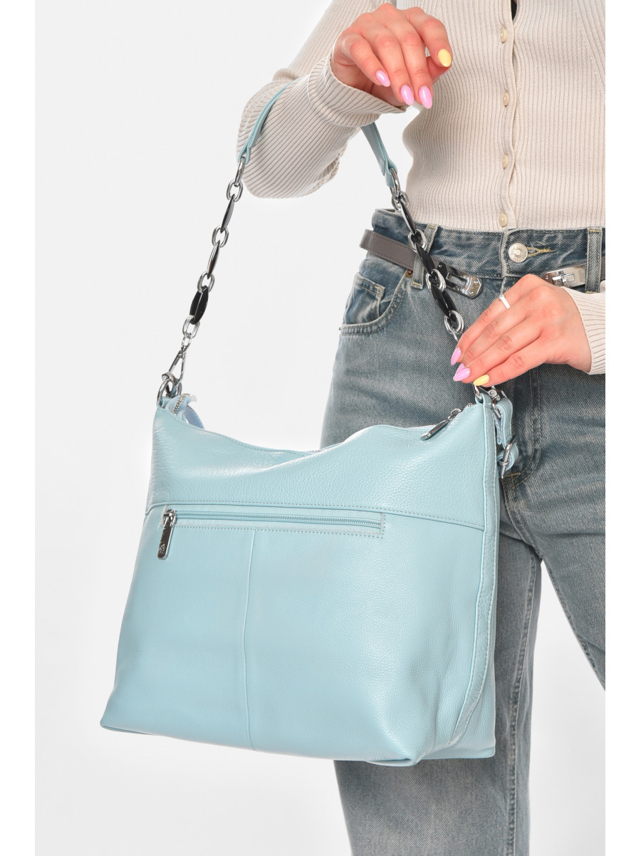 Сумка женская из экокожи голубого цвета 210928C