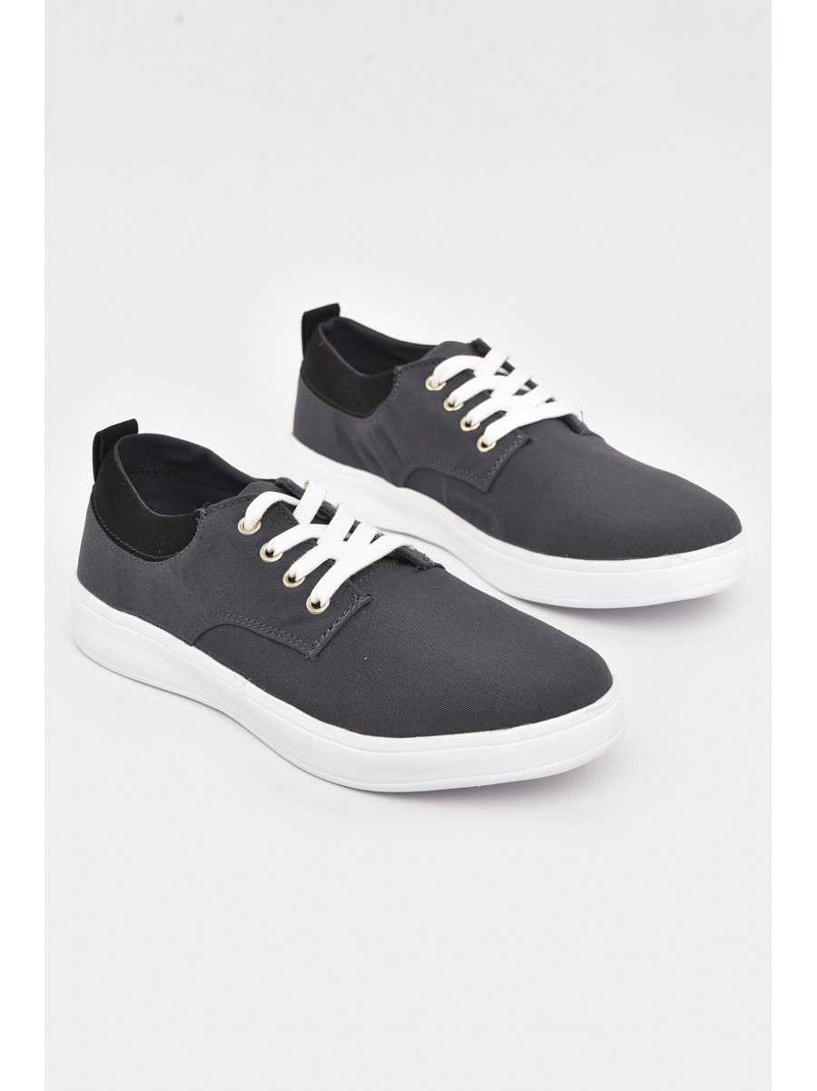 Кеды мужские серого цвета на шнуровке 2407 210931C