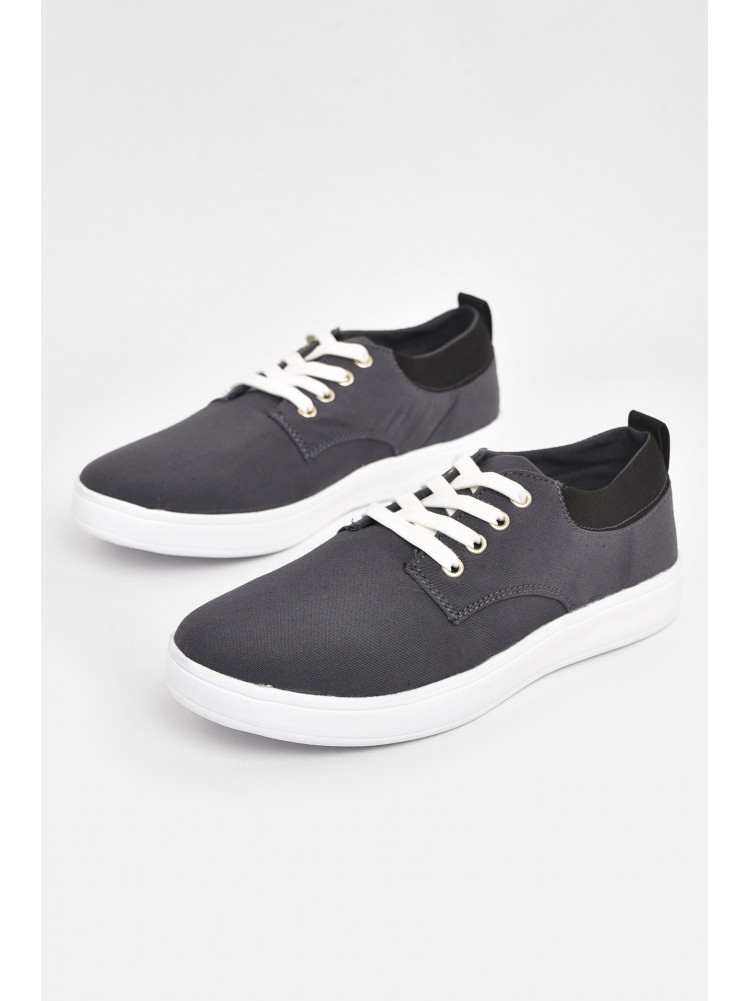 Кеды мужские серого цвета на шнуровке 2407 210931C