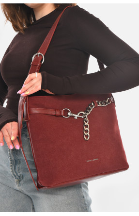 Сумка женская из экокожи бордового цвета 210932C