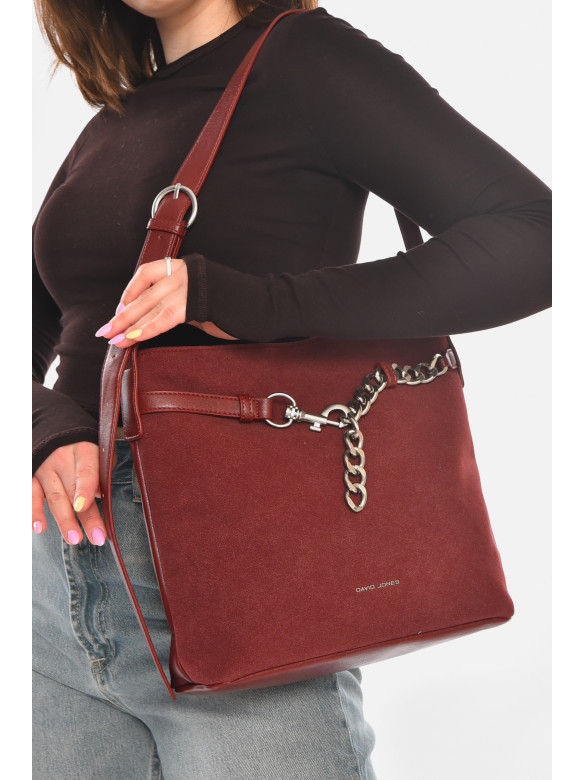 Сумка женская из экокожи бордового цвета 210932C