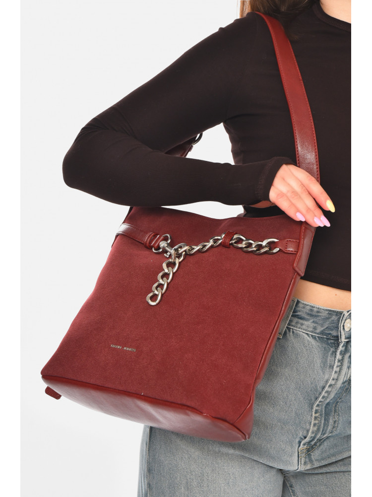 Сумка женская из экокожи бордового цвета 210932C