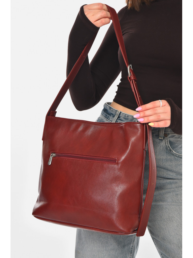 Сумка женская из экокожи бордового цвета 210932C