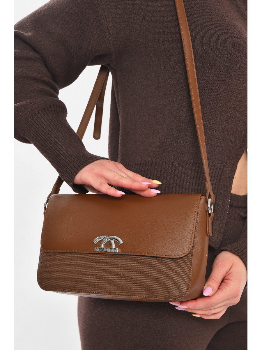 Сумка женская из экокожи коричневого цвета 210934C