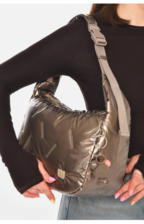 Сумка женская плащевая тёмно-бежевого цвета 210942C