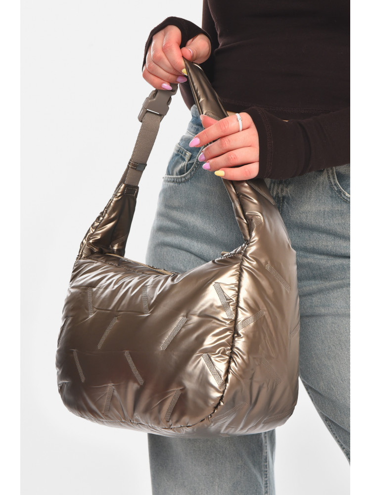 Сумка женская плащевая тёмно-бежевого цвета 210942C