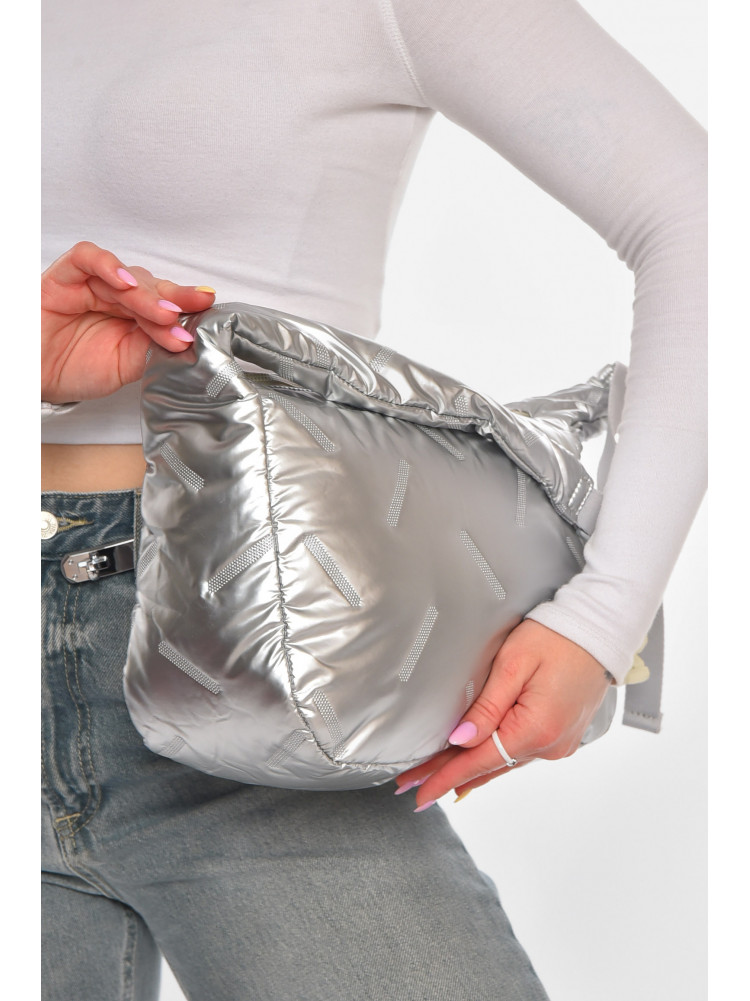 Сумка женская плащевая серого цвета 210943C