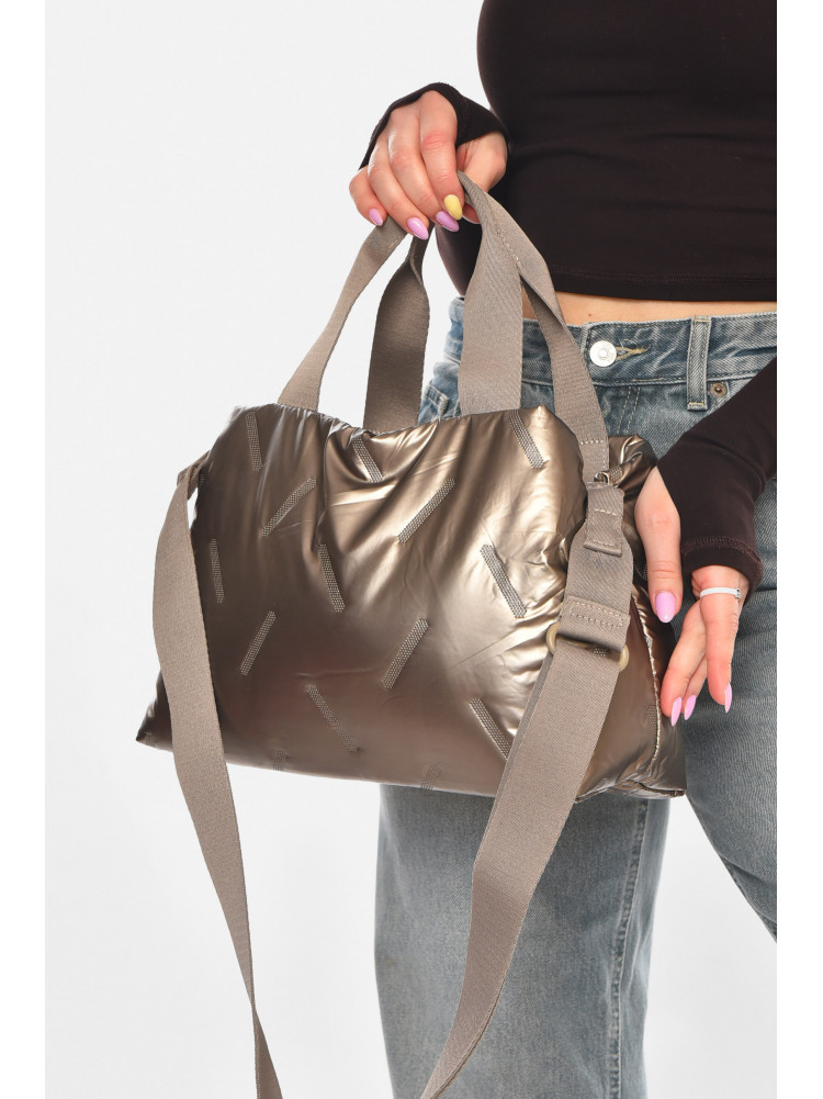 Сумка женская плащевая тёмно-бежевого цвета 210944C