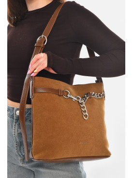 Сумка женская из экокожи коричневого цвета 210947C