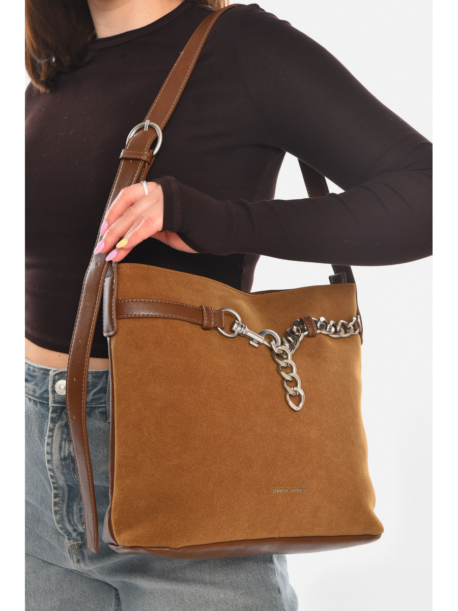 Сумка женская из экокожи коричневого цвета 210947C