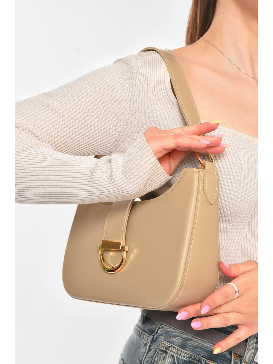 Сумка женская из экокожи бежевого цвета 210951C