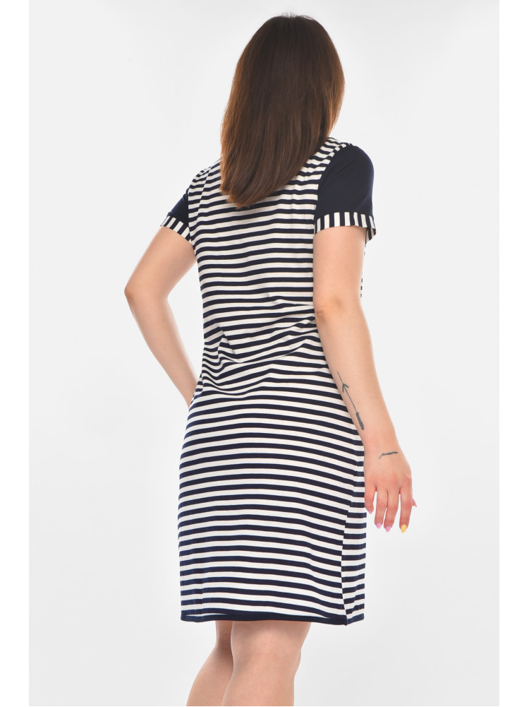 Туника женская полубатальная темно-синего цвета с принтом 210956C