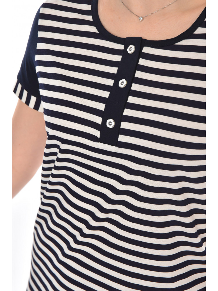 Туника женская полубатальная темно-синего цвета с принтом 210956C