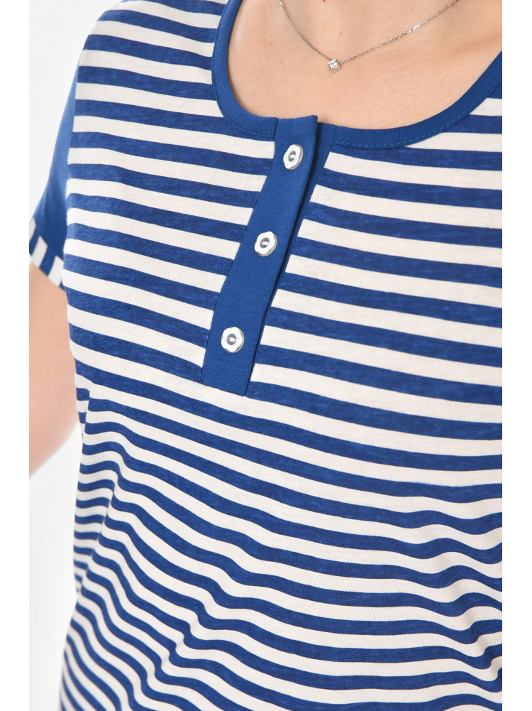 Туника женская полубатальная синего цвета с принтом 210957C