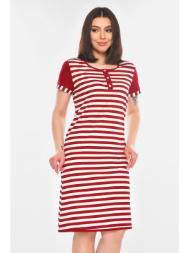 Туника женская полубатальная бордового цвета с принтом 210959C