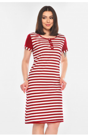 Туника женская полубатальная бордового цвета с принтом 210959C