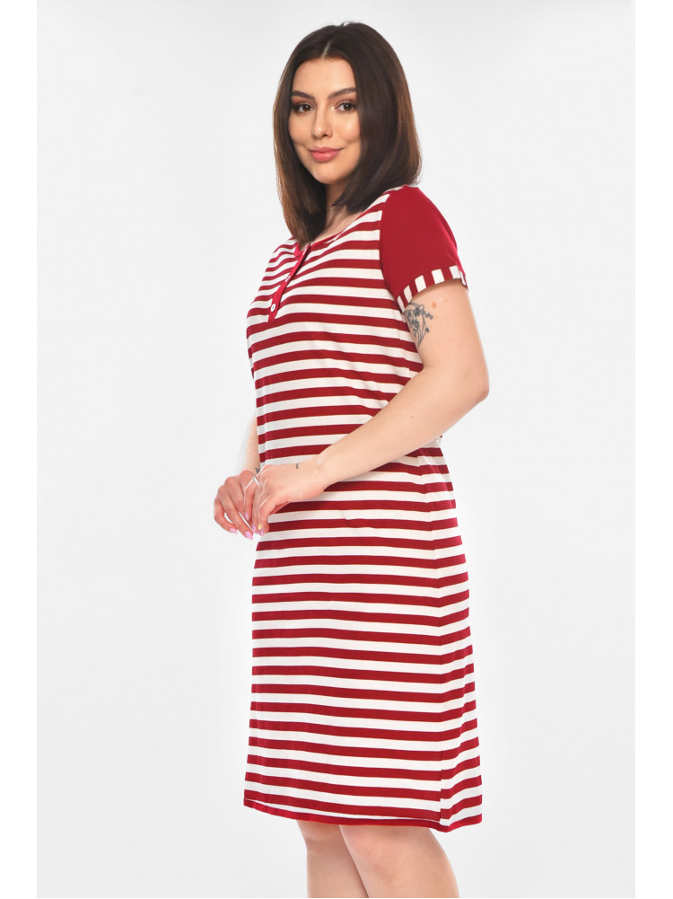 Туника женская полубатальная бордового цвета с принтом 210959C