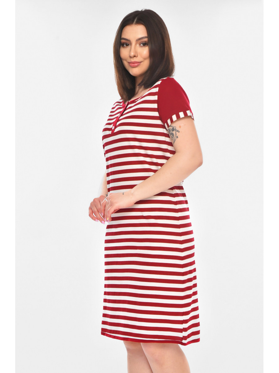 Туника женская полубатальная бордового цвета с принтом 210959C